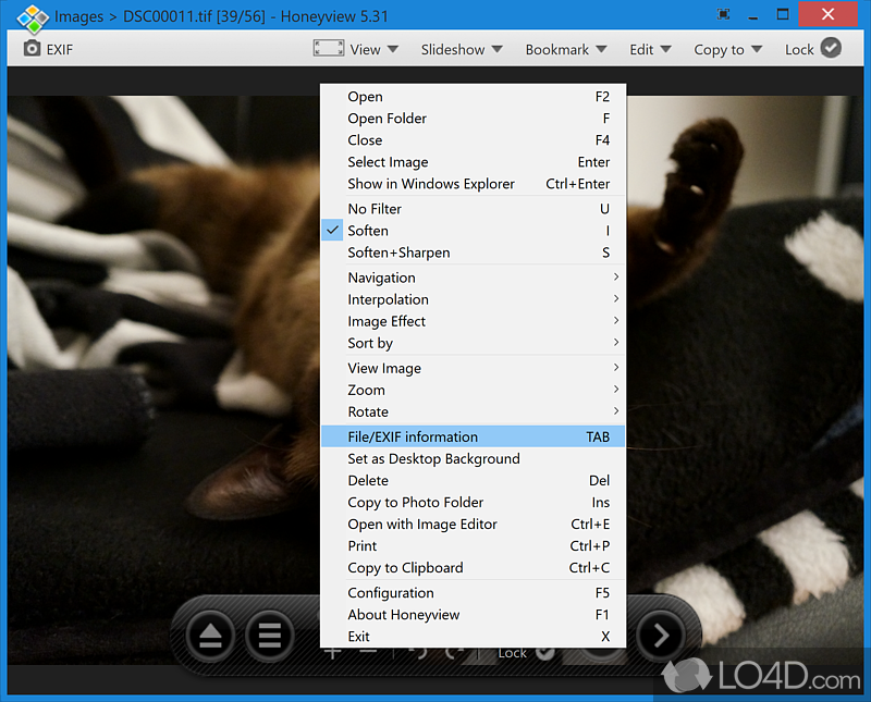 HoneyView slideshow mode with transition effects